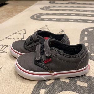 Vans Toddler size 7 - red, white and black denim